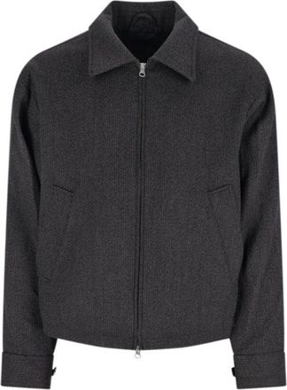 Mfpen Structured Brown Jacket With Front Zipper