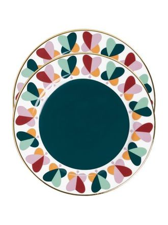 La DoubleJ Dessert Plates Set Of 2 Farfalle Ring Green at Nordstrom