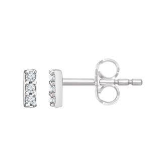 Diamond2Deal 05ct Lab-Grown Diamond Bar Stud Earrings Clarity SI, Color G-H, 14k Gold