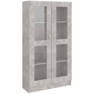 vidaXL Vitrine Cabinet Concrete Grey 82.5x30.5x150 cm Engineered Wood Vidaxl
