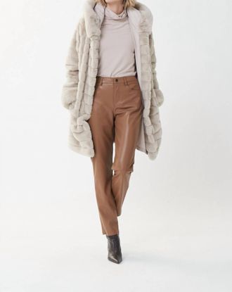 Joseph Ribkoff Faux Leather Pant In Nutmeg