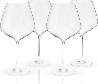 Viski Reserve European Crystal Burgundy Glasses Set of 4 in Clear at Nordstrom