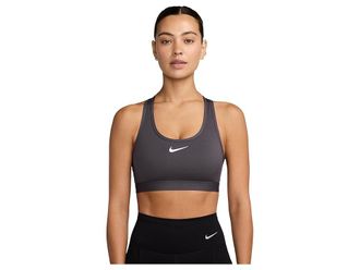 Nike Swoosh Medium Support Bra Womens Bra Thunder Grey/White : XS (US 0-2), Mesh/Polyester/Spandex