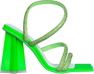 Chiara Ferragni Sandalen met hak - Dames - Sandalen met hakken - Groen - 39 EU - Polyester - Schoenen