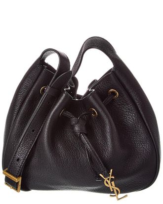 Saint Laurent Paris Vii Mini Leather Hobo Bag