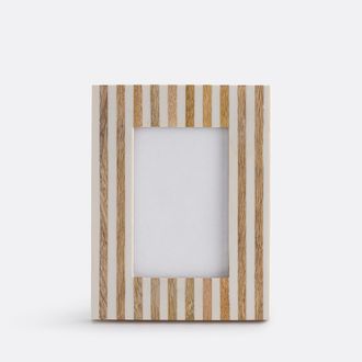 La Redoute Interieurs Gestreept frame van hars en mangohout, 16,5 x 21,5 cm, STYNA