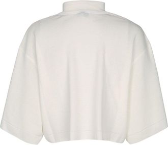 Alaia Womens Crop Top Sweater White