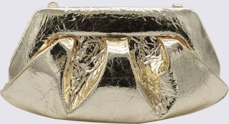 Themoirè Gold Leather Emera Clutch