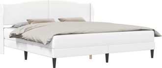 vidaXL Estructura De Cama Blanco 200 X 200 Cm Cuero Sint&eacute;tico Vidaxl