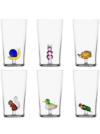 Ichendorf Animal Farm glazed-finish glass (set of six) - unisex - glass/BOROSILICATE - One Size - White