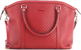 Gucci Red Microguccissima Leather Britt Convertible Dome Satchel Medium (Authentic Pre-Loved)