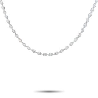 Luxury Bazaar 18K White Gold 13.75ct Diamond Necklace ANK-20965
