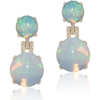 Goshwara Rock n Roll Double Sphere Drop Earrings in White Opaque at Nordstrom