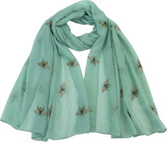 World of Shawls Ladies Girls Womens Glitter Bumble Bees Scarves Wraps Shawl Soft Scarf (Mint)