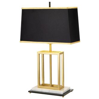 Netlighting Atlas 1 Light Table Lamp Brushed Brass E27 in Yellow