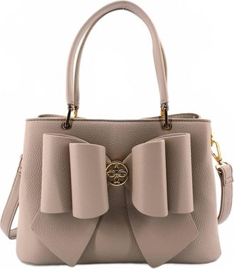 Like Dreams Womens Jesse Bow Vegan Crossbody Bag In Taupe