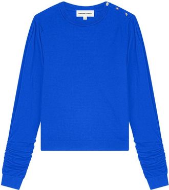 Fab By Fabienne Chapot Molly Scrunch Pullover - Dames - Ronde hals truien - Blauw - S - Polyester - Truien & Vesten
