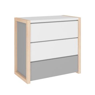 OEM Commode 3 Tiroirs Bellamy Pinette Blanc Et Gris