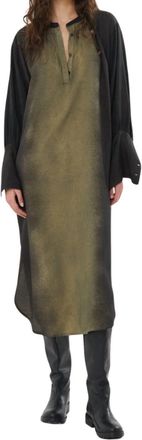 Rabens Saloner Saloner Graffiti Shirt Dress In Amila Olive Char