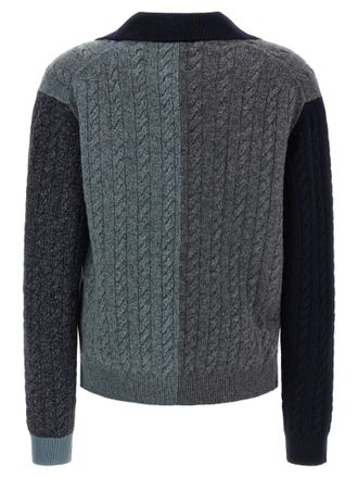 Ferragamo Color-Block Virgin Wool Cardigan - Multicolor