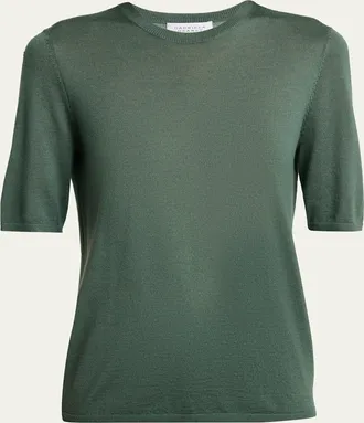 Gabriela Hearst Chryse Cashmere-Silk Short-Sleeve Sweater