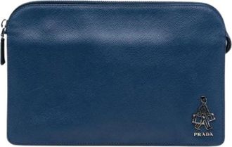Prada Pre-owned Clutches, female, Blue, Size: ONE SIZE Pre-owned Clutch