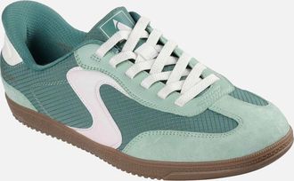 Skechers Womens Skechers Hotshot - Everyday Ease Textile Womens Green/Pink Standard Trainers - Size: 5