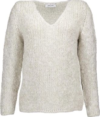 Gran Sasso Lichtgrijze Truien - Dames - V-hals truien - Grijs - 2XS - Truien & Vesten