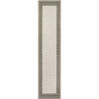Jonathan Y Designs Lucia Classic Diamond Border Indoor/Outdoor Area Rug in Cream/black at Nordstrom, Size 5Ft 0In X 8Ft 0In