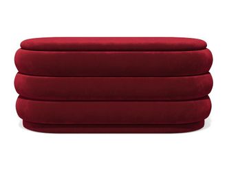 VENTE-UNIQUE.COM Banco ba&uacute;l - terciopelo - burdeos - ecambiwordwrap{70}}