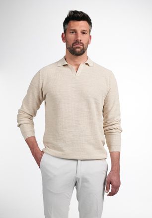Eterna Strickpullover ETERNA, Herren, Gr. XL, beige (sand), 70% cotton, 30% Leinen, l&auml;ssig geschnitten, Pullover Strickpullover