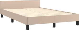 vidaXL Estructura Cama Sin Colch&oacute;n Cuero Sint&eacute;tico Capuchino 120x190cm Vidaxl