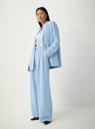 Icone Womens Pleated piqué wide-leg pant