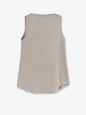 Brunello Cucinelli Womens Stretch Silk Top Green T-Shirts & Jerseys