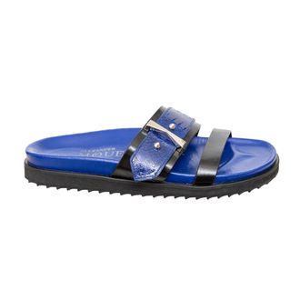 Alexander McQueen Alexander McQueen Pre-owned Womens Embossed Sandals - 10s - Blue Leather - Size EU 37