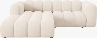 MICADONI 3-Sitzer Design Modul Ecksofa Lupine mit Eckteil links - Chenille-Bezug