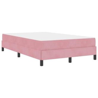 vidaXL Box Spring Bed with Mattress Pink 120 x 220 cm Fabric vidaXL