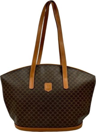 Celine Brown Leather Pvc Handbag Shoulder Bag Tote Bag (Pre-Owned)