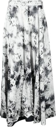 Msgm Wit | Zwarte Maxi Rok - Dames - Maxi Rokken - Wit - S - Katoen - Rokken