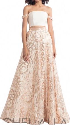 Rachel Allan A-Line Prom Dress In Champagne