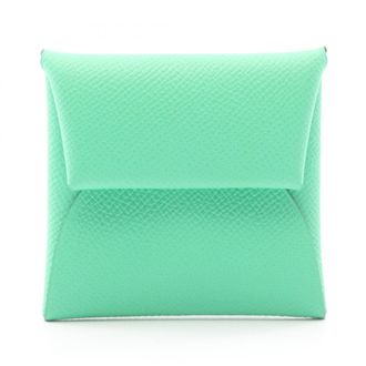 Herm&egrave;s Green Leather Coin Purse/Coin Case (Pre-Owned)