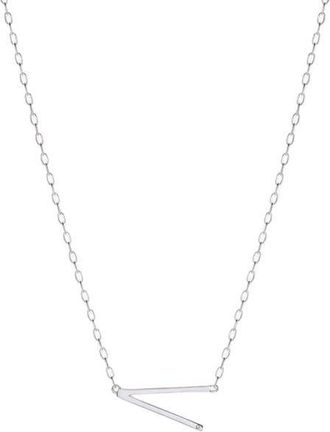 Alex and Ani Silver Elongated Initial Pendant Necklace in Silver - V at Nordstrom