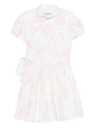 Self Portrait floral print mini dress - Bianco