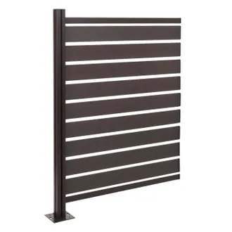 Hhg Hhg - Valla De Aluminio Para Cubo De Basura 947, Elemento De Extensi&oacute;n Tapa De Cubo De Basura, Aspecto Madera Extensible 130x100x6cm, Antracita