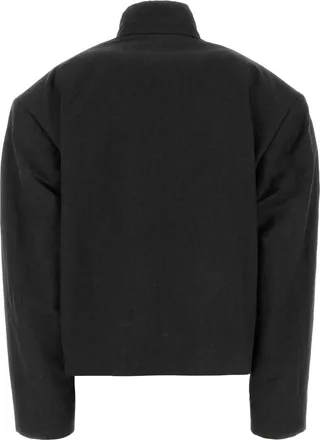 Balenciaga Womens Jacket Black Linen Cotton