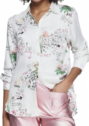 Vilagallo Flores Graffiti Print Blouse