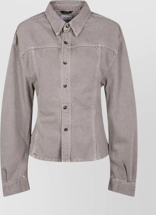 Haikure lee soft ecru collared jacket with front and back yoke detail