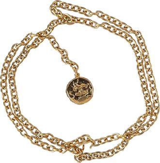 Chanel CC-logo medaillon kettinglink riem in goudmetaal