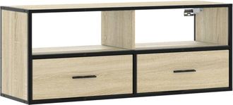 vidaXL Vidaxl - Mueble Tv Madera Ingenier&iacute;a Y Metal Roble Sonoma 100x31x39,5 Cm