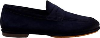 Santoni Carlo Penny Loafer - Heren - Loafers - Blauw - 40 EU - Leer - Schoenen
